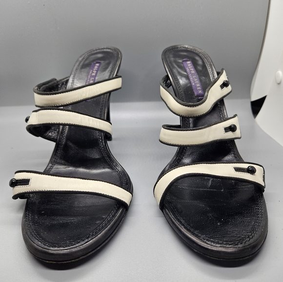 Ralph Lauren Collection Leather Open Toe Strappy Dress Sandals - Picture 2 of 7